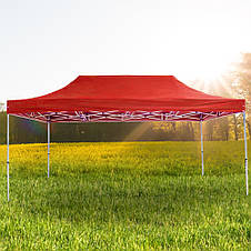 Розсувний шатер 3*6 м посилений, білий каркас, Червоний, фото 3