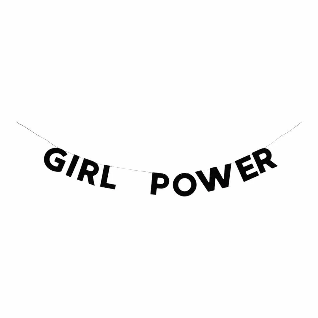 Гірлянда фігурна "Girl power" чорний картон