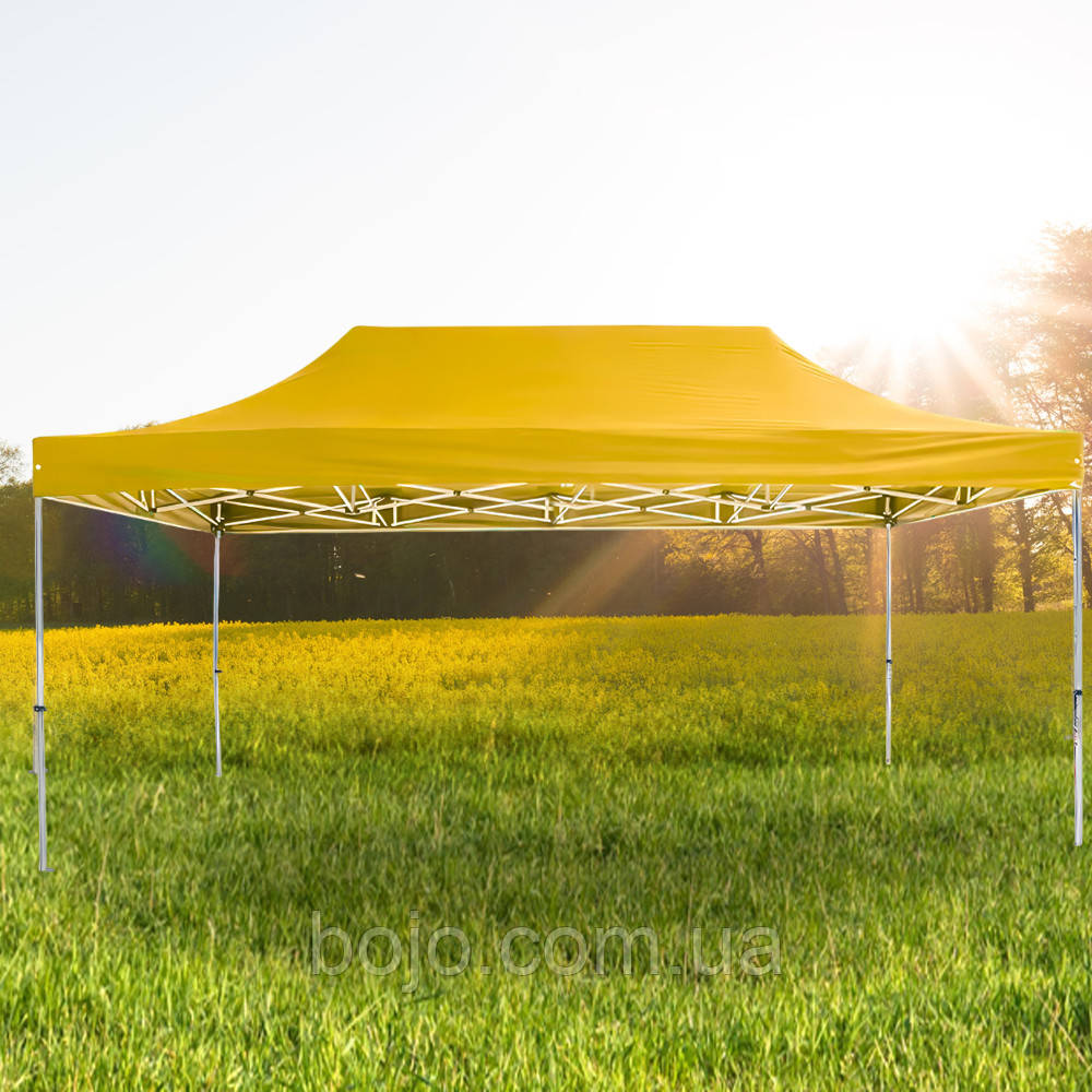 Розсувний шатер 3*6 м посилений, білий каркас, Жовтий