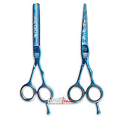 Набір ножиць для стрижки та філіровки Kiepe Acqua 282 прямі + філірувальні блакитні 5,5"