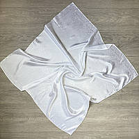 Атласна біла хустка на хрестини на голову в церкву. Натуральна шовкова хустка для нареченої на вінчання