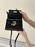 Жіноча чорна сумка 032 крос-боді репилія на ремінці, фото 8