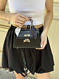 Жіноча чорна сумка 032 крос-боді репилія на ремінці, фото 10