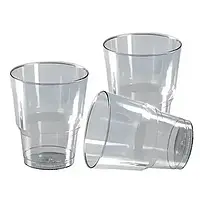 Склянки пластикові склоподібні прозорі 200мл для холодних та гарячих напоїв (25шт.уп)