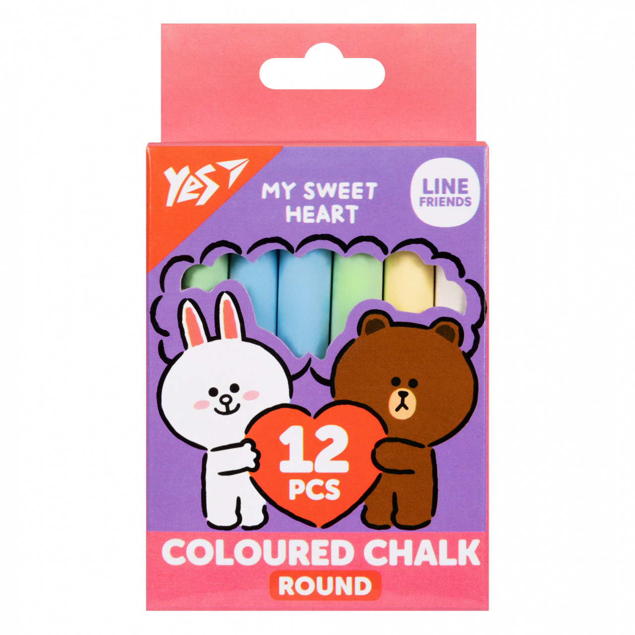 Крейда кольор. "Yes" No400516 12 шт. круг. Line Friends(24)(144)