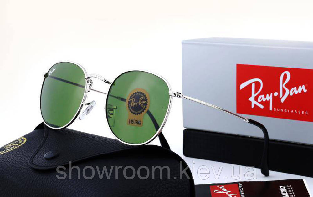 Жіночі круглі сонцезахисні окуляри Ray ban round 3447-2, фото 1