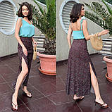 Стильний літній костюм зі спідницею новинка 2024, фото 3