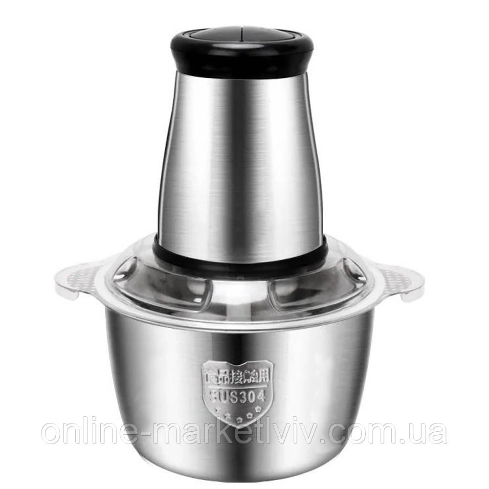 Блендер подрібнювач 3 л, 250 Вт, Kitchen Expert / Кухонний подрібнювач з металевою чашею, фото 1