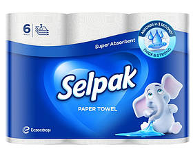 Паперові рушники целюлоза Selpak тришарові 84 відр. 11,25 м. 6 шт.