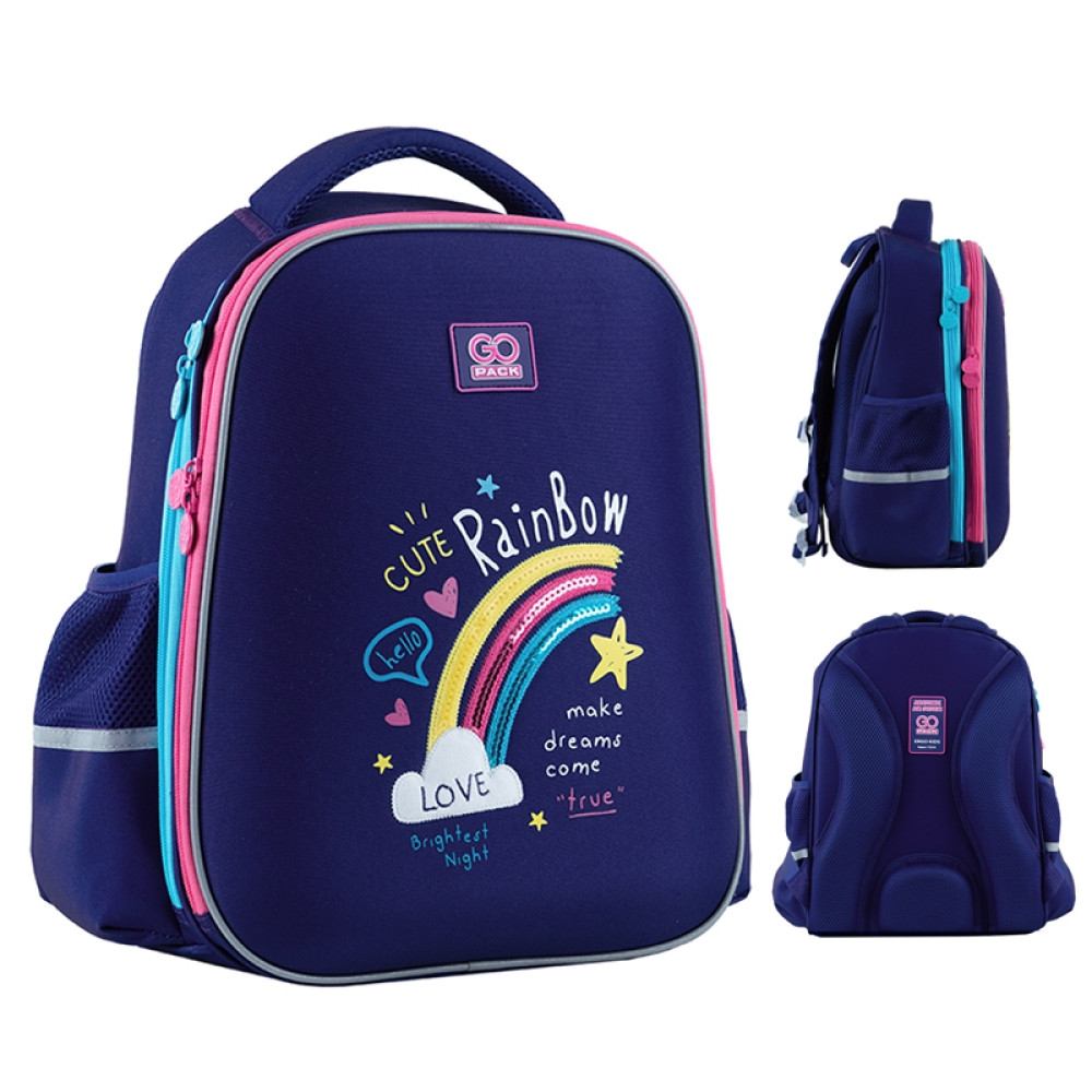 Рюкзак шкільний напівкаркасний GoPack Education (ортопедичний, зріст від 130 до 145см) GO24-165M-1 Cute Rainbow