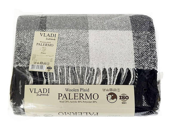 Плед Vladi Palermo 140*200см з бахромою, 2350_pictor_bel_dym_svantr, фото 1
