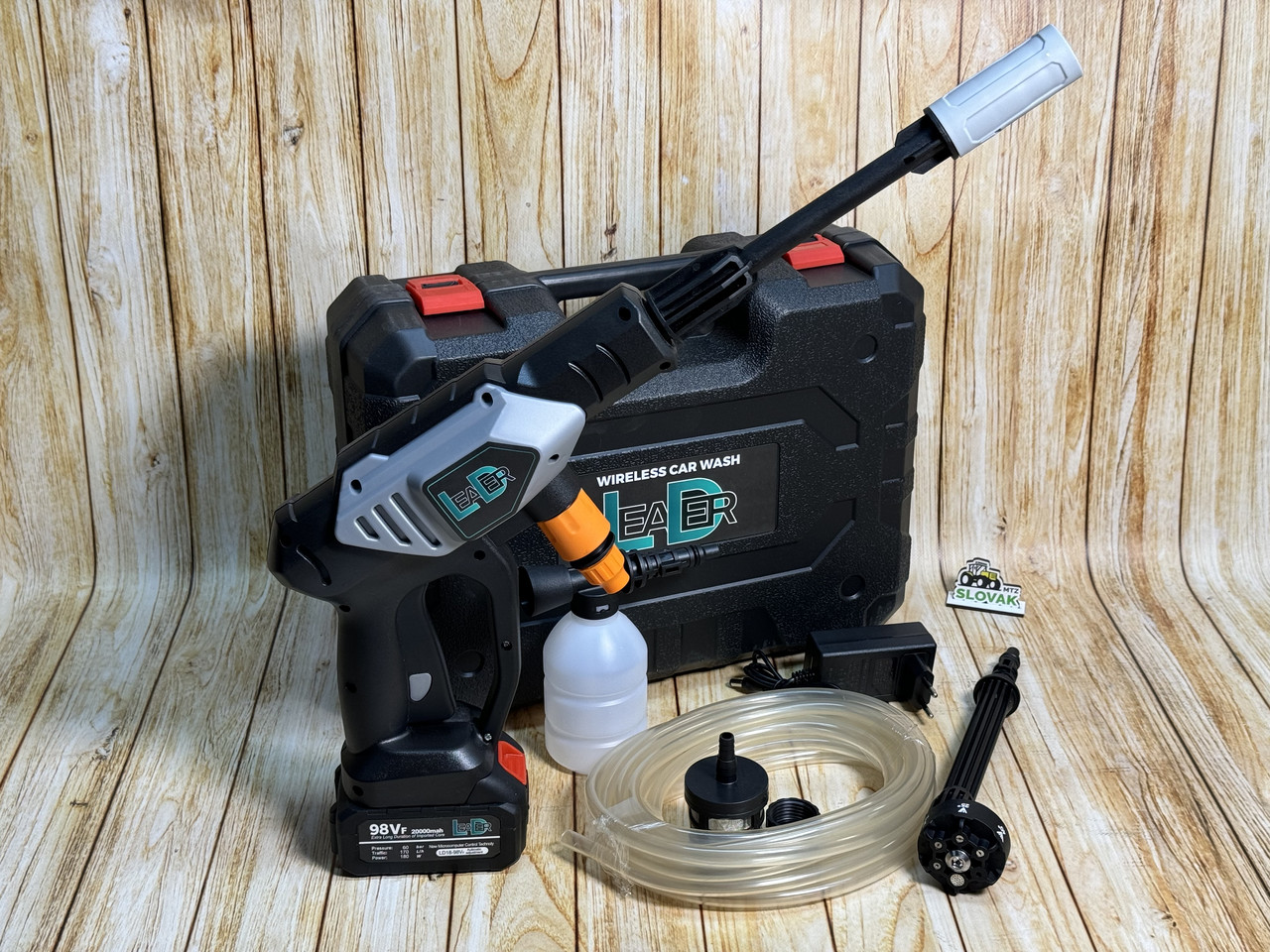 Аккумуляторная мойка Лидер высокого давления со шлангом, емкостью для ...