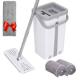 Швабра з відром Cleaning Mop + Подарунок Запаска для швабри 32*11 см / Комплект для прибирання швабра і відро