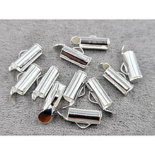 (2шт) Кінцевик-трубочка слайдер 4*10мм, колір срібло