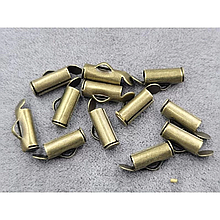 (2шт) Концевик-трубочка слайдер 4*10мм, колір бронза