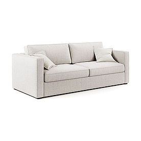 Диван прямий для кухні студії зі спальним місцем MeBelle VINCE-200 маленький розкладний, сірий велюр рогожка