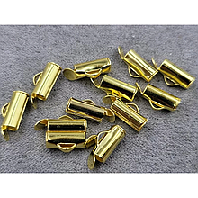 (2шт) Кінцевик-трубочка слайдер 4*10мм, колір лимонне золото