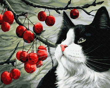 Алмазна мозаїка на підрамнику картина стразами 40х50 см DIY Кіт (SGLE 71273 - F)