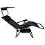 Розкладне крісло шезлонг Zero Gravity LEOBRO з козирком Чорне, фото 3