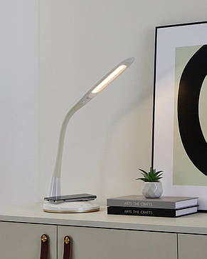 Настільна світлодіодна лампа пластмаса біла 48.5х18.5 см, фото 3