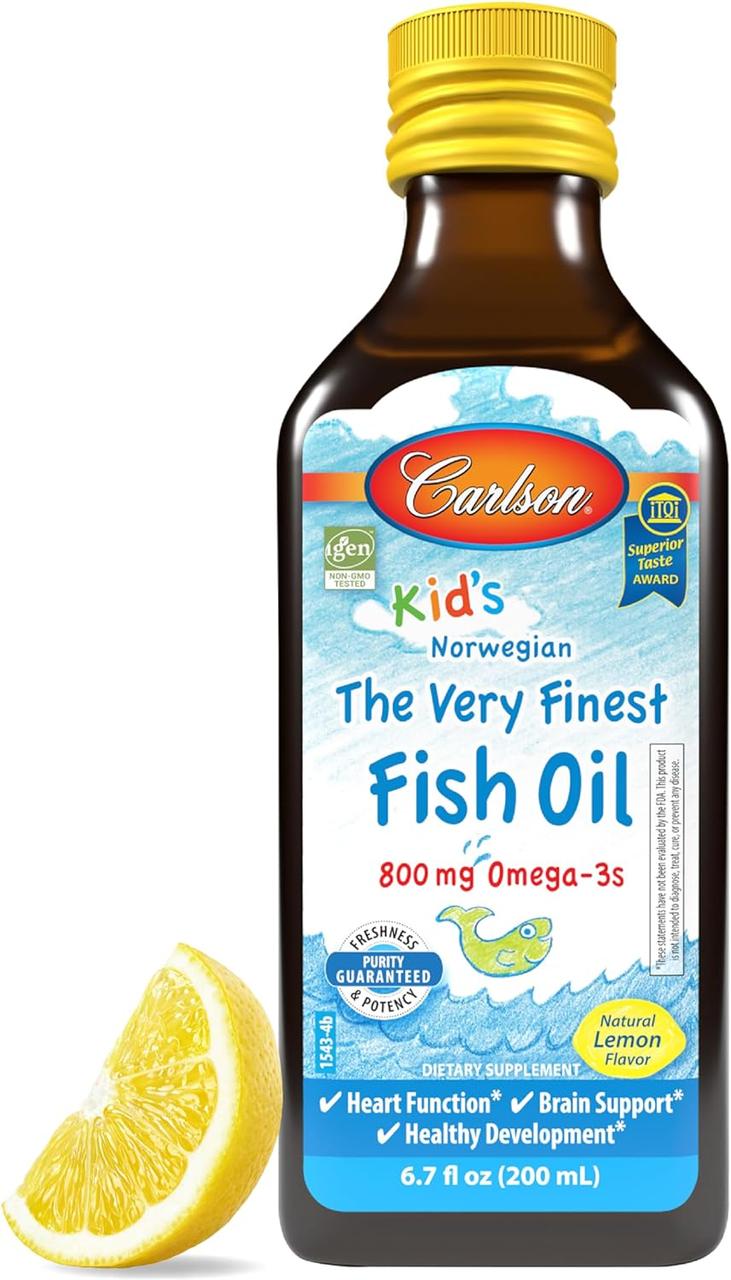 Carlson Kid's The Very Finest Fish Oil / Риб'ячий жир для дітей зі смаком лимона 200 мл