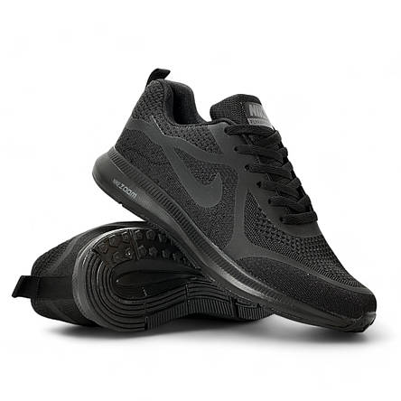 Чоловічі кросівки Nike текстильні (сітка) чорні літні/весняні, фото 1