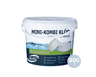 Таблетки для басейну MINI «Комбі хлор 3 в 1» Kerex 80006, 800 гм. (Угорщина)