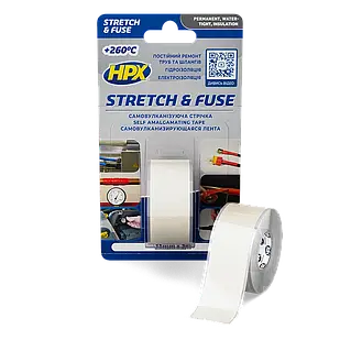 HPX Stretch&Fuse - 25мм х 3м, прозора силіконова вулканізуюча стрічка для ізоляції та герметизації
