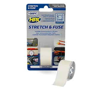 HPX Stretch&Fuse - 25мм х 0,8м - прозора силіконова вулканізуюча стрічка для ізоляції та герметизації
