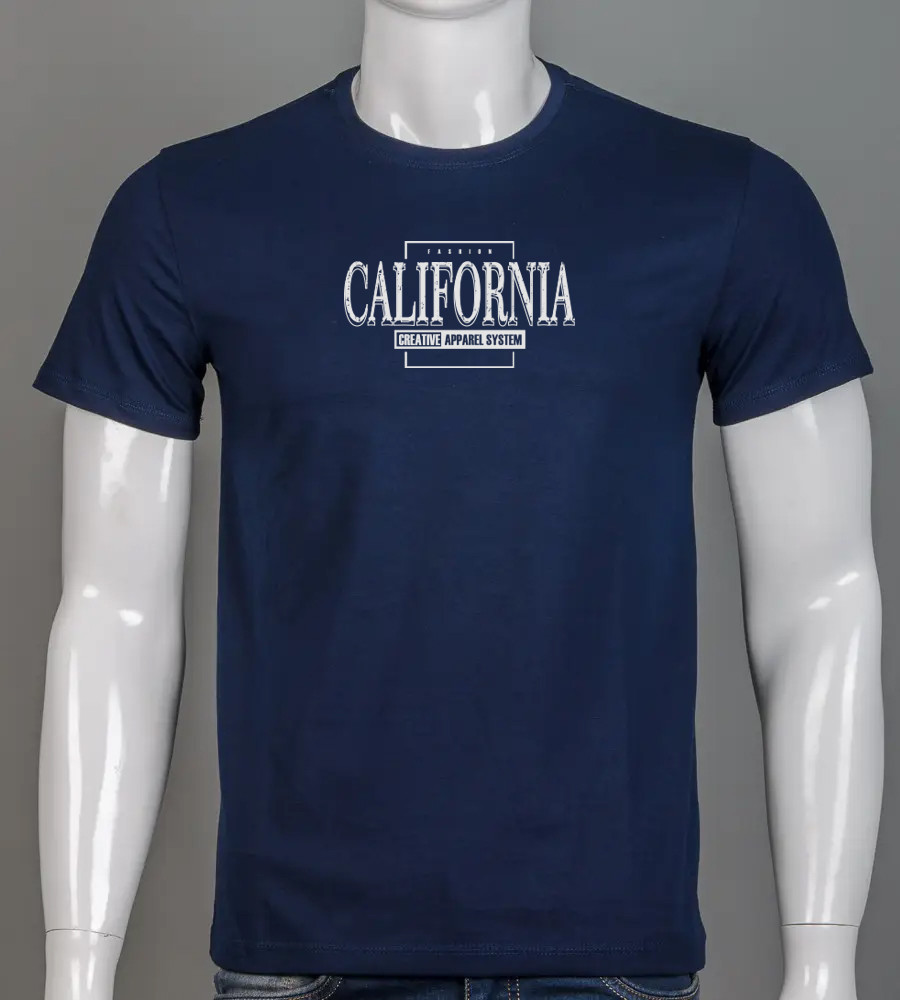Футболка чоловіча California 2406м (Уп.4шт M-XXL), Темно-синій