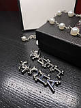 Сережки та підвіска з логотипом з цирконієм, фото 7