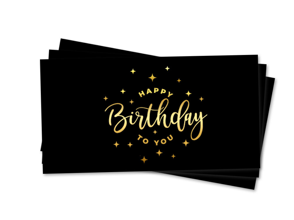 Конверт на гроші "HappyBirthday stars"  black золото