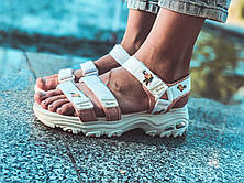 Жіночі сандалії Skechers D'lites Sandals White Pink Flowers ALL04284, фото 3