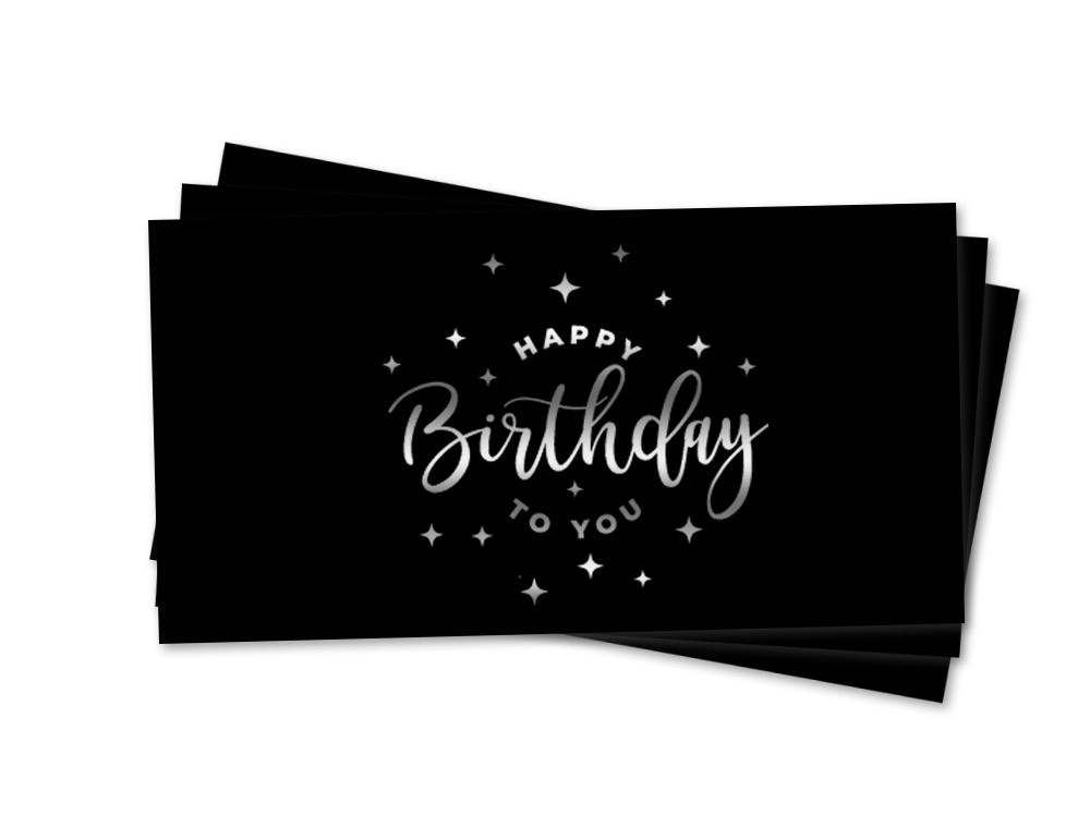 Конверт на гроші "HappyBirthday stars"  black срібло