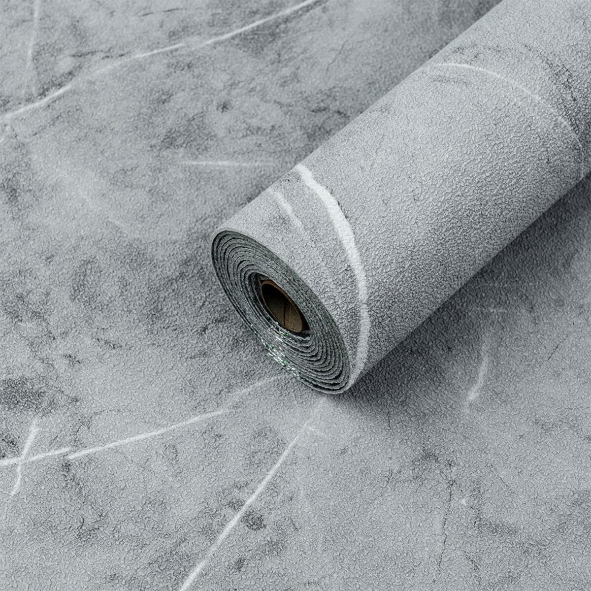 Шпалери для стін на самоклейці Сірий Бетон мармур 2800х500х2мм текстурні клейкі однотонні рулонні