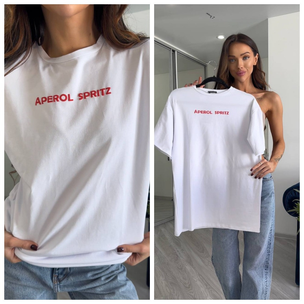 Біла футболка з надписом "Aperol Spritzo", фото 1