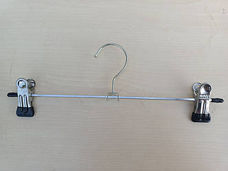 Плічка вішалки для штанів і спідниць із прищіпками хром 40 см