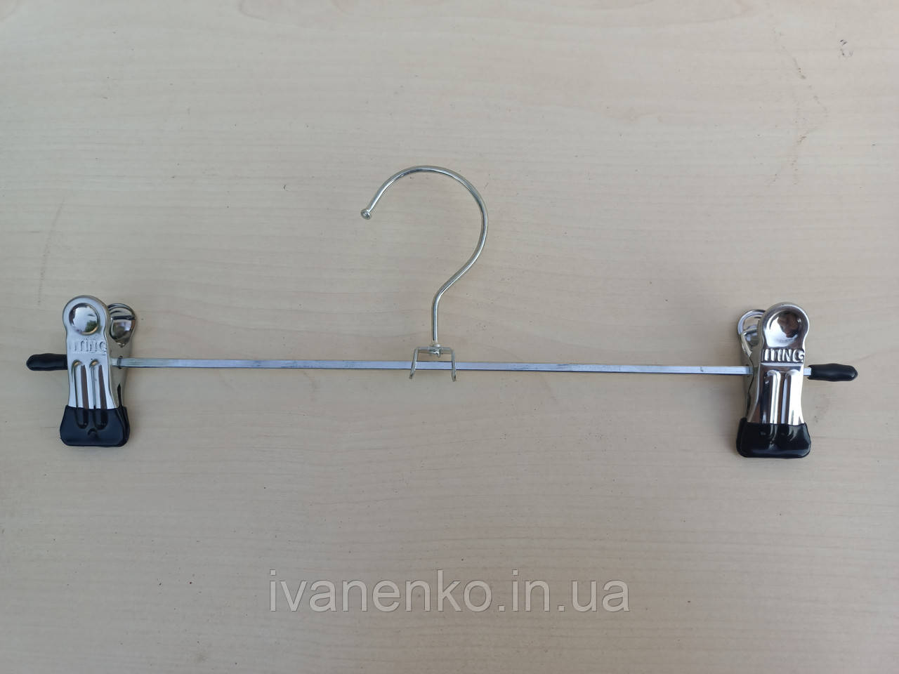 Вішалка брючна 35 см 
металева з прищіпками, фото 1