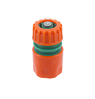 Муфта швидкоз'ємна для водяного шланга з водо-стопом 3/4" ABS (89227), Flo, Арт.54348