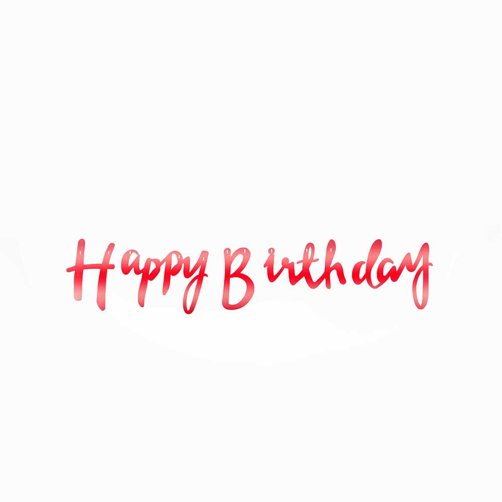 Паперова гірлянда "Happy Birthday" червона Хром 1,5 метра (для прикраси приміщень)