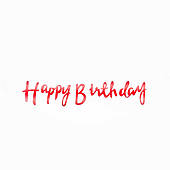 Паперова гірлянда "Happy Birthday" червона Хром 1,5 метра (для прикраси приміщень)