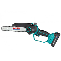 Потужна ручна акумуляторна ланцюгова пила AL-FA ALCMCS8-21V: з АКБ 21V 2.0 Аh, шина 20 см, вага 1.4 кг, фото 3
