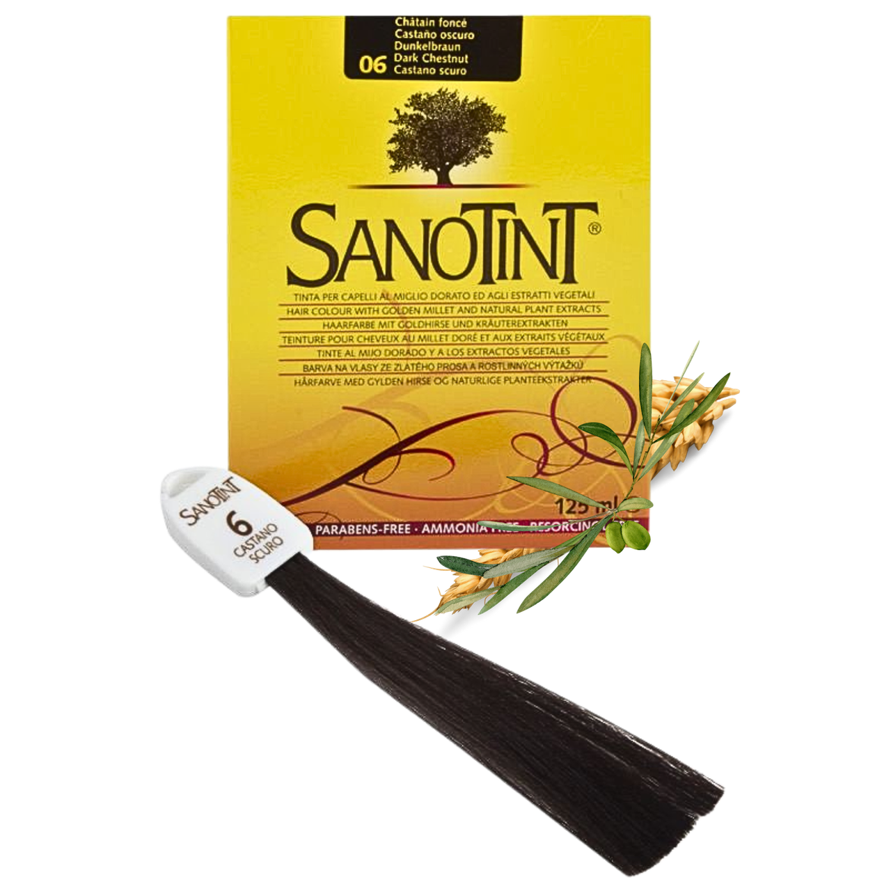 Фарба для волосся Темний каштан #06 Санотинт Sanotint Classic Вівасан Швейцарія 125 мл