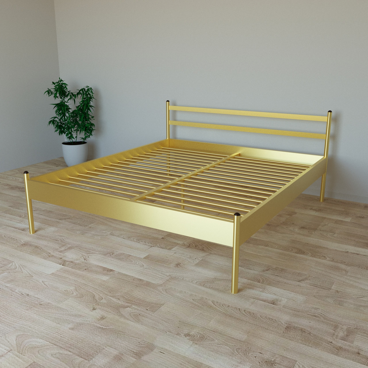 Ліжко Tobi Sho COMFORT-1 полуторне металеве 190X120 Золотий, фото 1