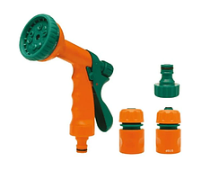 Зрошувач-пістолет 10-режимний + набір з'єднань 1/2" ABS-пластик (89208), Flo, Арт.54350