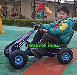 Дитячий педальний залізний карт Bambi M 0645 синій. Велокарт, веломобіль Формула 1 (Formula 1), фото 3