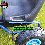 Дитячий педальний залізний карт Bambi M 0645 синій. Велокарт, веломобіль Формула 1 (Formula 1), фото 4