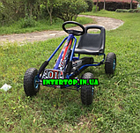 Дитячий педальний залізний карт Bambi M 0645 синій. Велокарт, веломобіль Формула 1 (Formula 1), фото 7