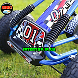 Дитячий педальний залізний карт Bambi M 0645 синій. Велокарт, веломобіль Формула 1 (Formula 1), фото 9