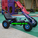 Дитячий педальний залізний карт Bambi M 0645 синій. Велокарт, веломобіль Формула 1 (Formula 1), фото 10